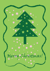 Cheerful holiday vibes with this stylish Christmas tree graphic, the perfect festive greeting for friends and family this holiday season