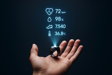 Smart ring displaying health data