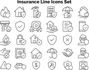 Minimal icons for crop protection, weather insurance, and agricultural coverage policies