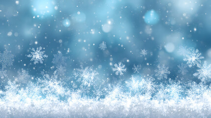 Fototapeta premium Sparkling Snowflakes on a Winter Wonderland Background
