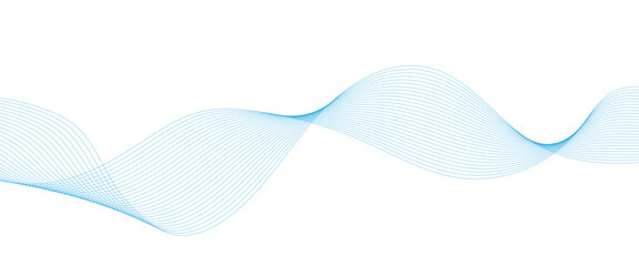 Abstract white and blue wave dynamic curve lines on white background. Energy technology concept modern backdrop design for business, presentation, banner.
