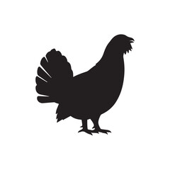 Grouse silhouette vector flat illustration design on white background