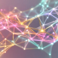 A glowing digital mesh representing the concept of artificial intelligence connectivity and machine learning processes.