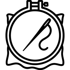 Embroidery hoops outline icon vector