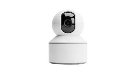 Security camera isolated on transparent background for home surveillance system