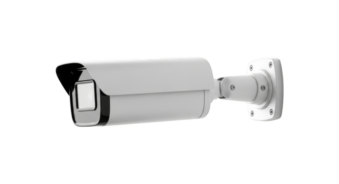 Security camera isolated on transparent background, a device for video surveillance