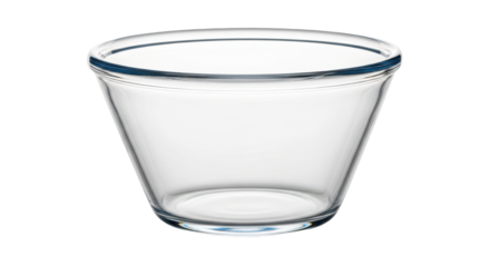 Empty glass bowl isolated on transparent background, a versatile kitchen essential