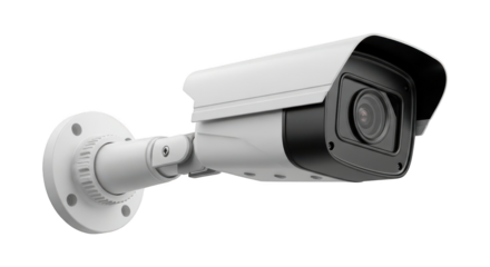 Security camera isolated on transparent background for surveillance and protection