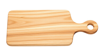 Isolated cutting board with a handle, wooden cutting board, wood grain, kitchen utensil