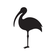 Tribal Stork Logo with Ancient Symbolic Linear Pattern