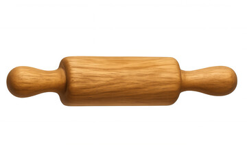 Wooden rolling pin for baking and cooking, traditional kitchen utensil for preparing dough and pastry on transparent background