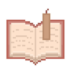 Pixel illustration of a opened book