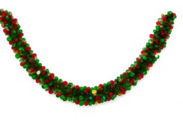 Christmas garland decoration with red and green baubles