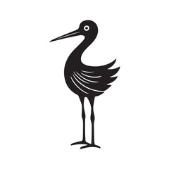 Rising Sun Stork Logo with Elegant Circular Composition