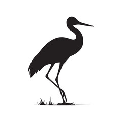 Dynamic Elegant Stork Symbol Representing Freedom and Balance