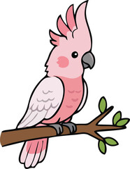 Cute Cockatoo - Endemic Wildlife of Australia | Flat Vector Illustration