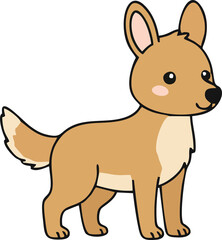 Cute Dingo - Endemic Wildlife of Australia | Flat Vector Illustration
