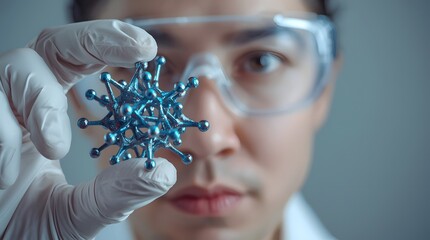 young man with glasses in laboratory