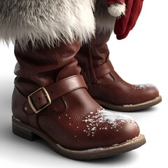 red winter boots