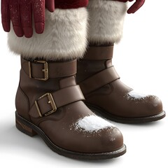 red winter boots