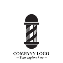 Black and White Barbershop Logo in Classic Vintage Vector Design for Modern Grooming and Style
