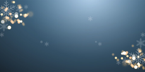 Blue gradient bokeh background with snowflakes creating a warm holiday atmosphere