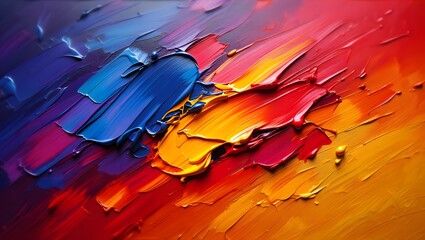 Vibrant abstract oil paint texture with thick impasto brushstrokes