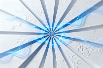 Obraz premium Abstract blue light beams radiating from center