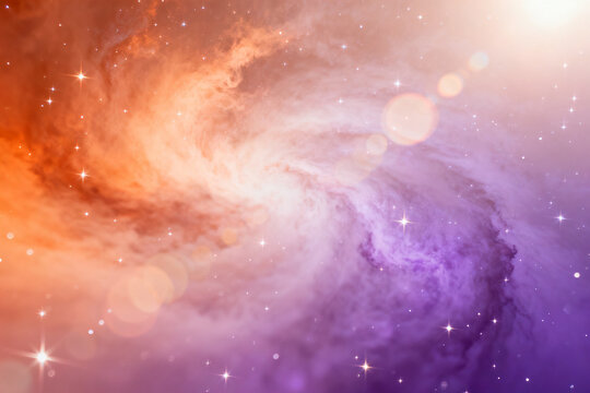 Galaxy spiral with stars and nebula