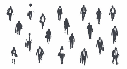 Vector illustration of people seen from above, perfect for architectural plans, white background