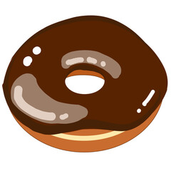 Donut chocolate glaze vector illustration