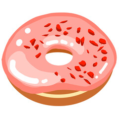 Obraz premium Dried strawberry Donut vector illustration