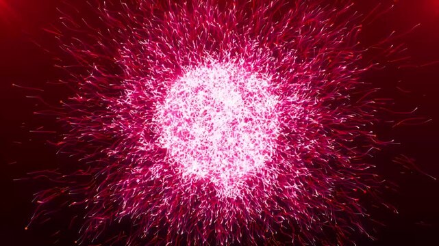 Big Bang, Vibrant Pink Particle Burst With Central Glow&mdash;Abstract Light Explosion for Creative Projects