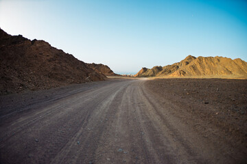 View of dry desert valley. Eilat. Israel.