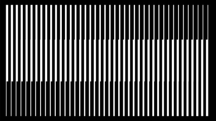 black and white optical illusion with vertical lines creating sense of movement and depth. alternating pattern of lines plays with visual perception, making it appear dynamic © BHP Studio