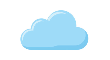Simple Flat Design Light Blue Cloud Weather Element Graphic Icon