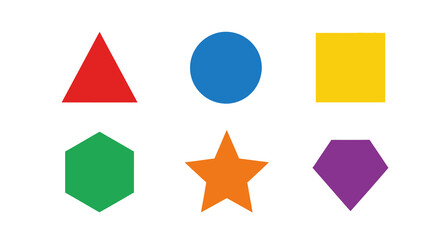 Flat Simple Geometric Shape Element Triangle Circle Square Illustration