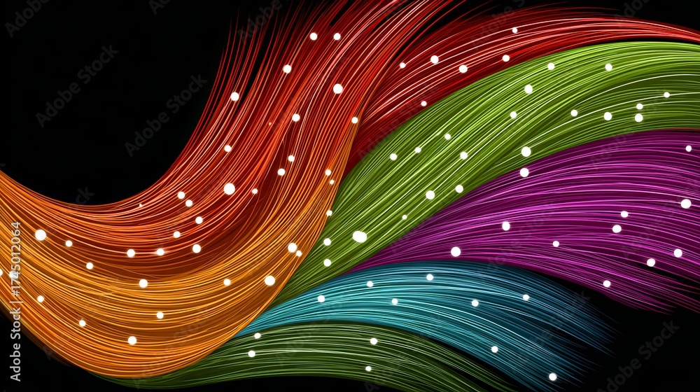 Wall mural dynamic kaleidoscopic data stream interplay in digital network tapestry for art and finance