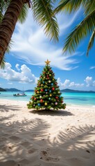 Christmas Tree Beach with Palm Trees