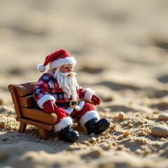 Whimsical Santa Beach Solitude