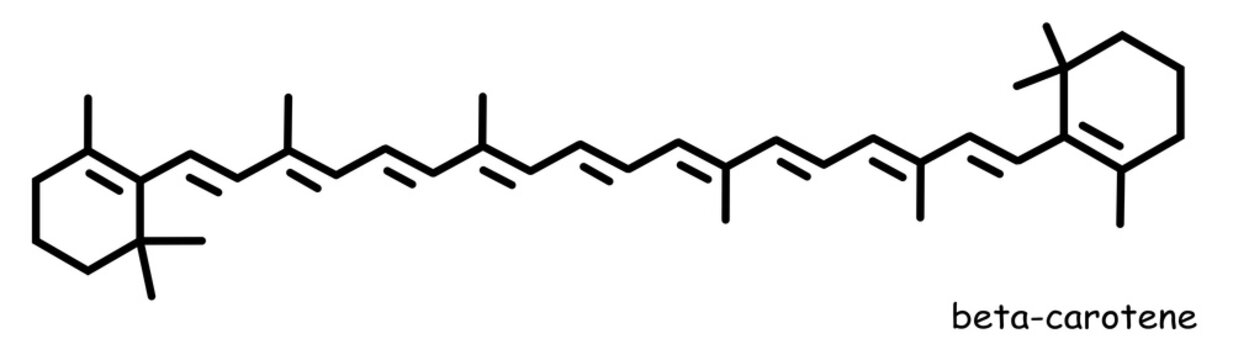 The Chemical structure of beta carotene