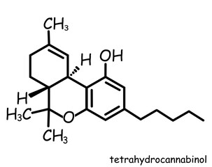 The Chemical structure of tetrahydrocannabinol