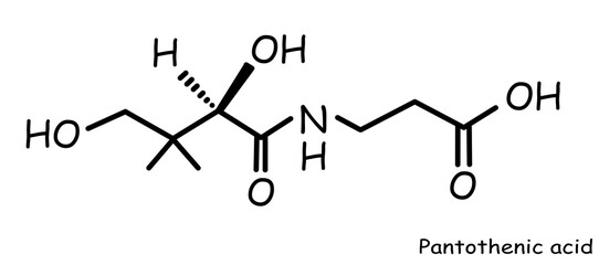 The Chemical structure of pantothenic