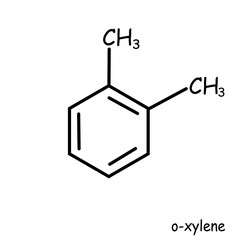 The Chemical structure of o-xylene