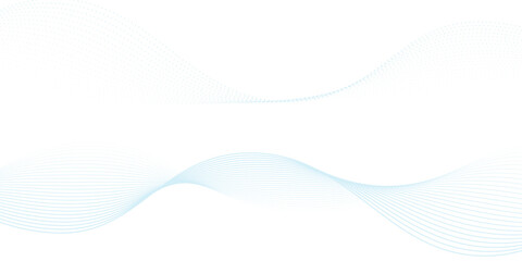 Abstract blue smooth wave on a white background. Dynamic sound wave art