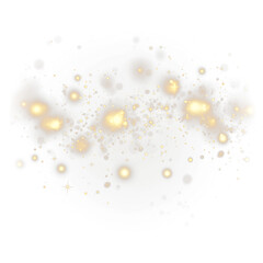 Beautiful PNG overlay featuring transparent glowing dust and magic sparkle particles for festive photo effects.
