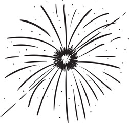 Firework Icon .Firecracker for Anniversary, New year, Celebrate, Festival. Contains icons of firecracker, sparkler, salute, petard, firework box and more.Flat design on black background.
