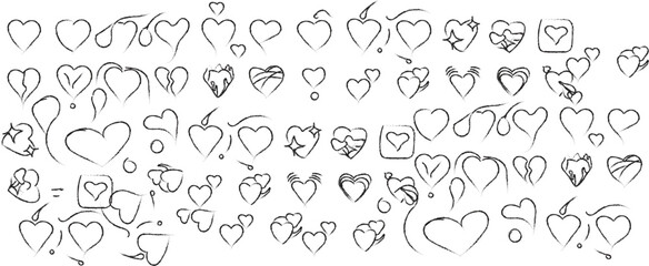 Collection of abstract doodle shapes and forms scattered across the surface sketch