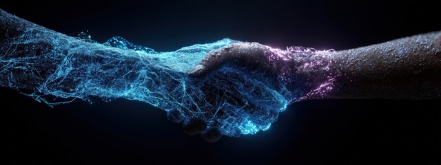 Symbolic Handshake Representing Partnership Between Human and Artificial Intelligence