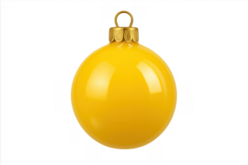 Yellow christmas bauble ornament decorating holiday celebration